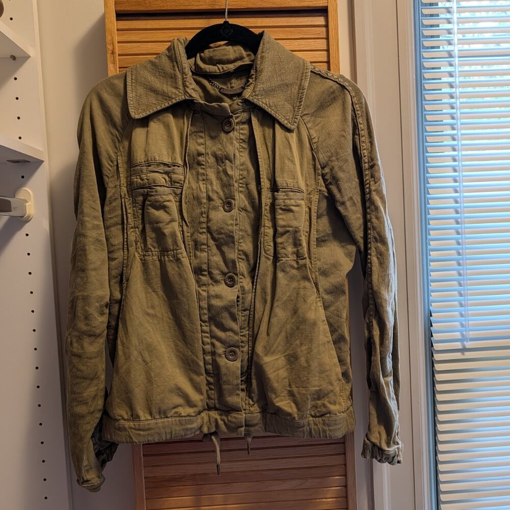 See By Chloe Olive Green Utility Bomber Jacket Made in Italy XS